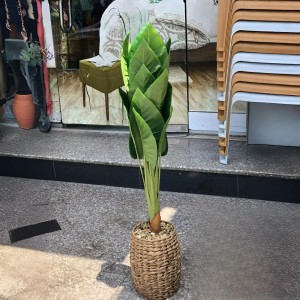 شجر - قوار ورد اخضر مقاس 110 سم مع قوار قش حجم كبير